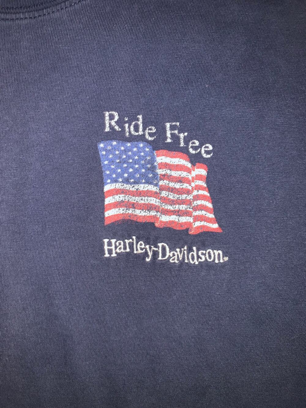 Harley Davidson Ride Free T Shirt State College PA Navy Faded Biker XL